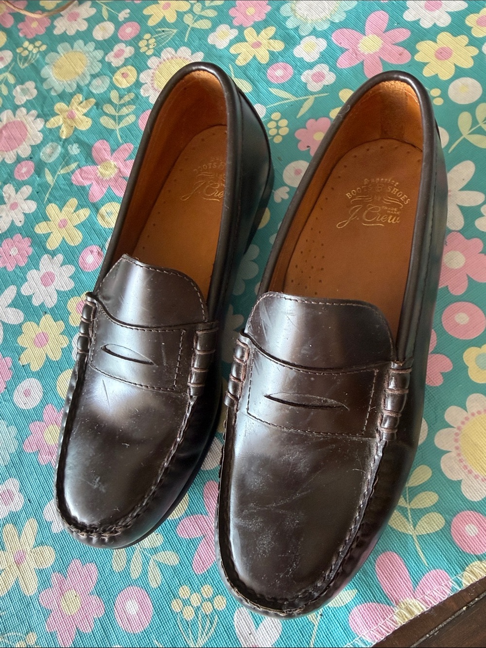 J. Crew Men’s Brown Leather Penny Loafers
